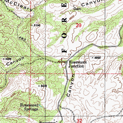 Topographic Map of Rosemont Junction, AZ