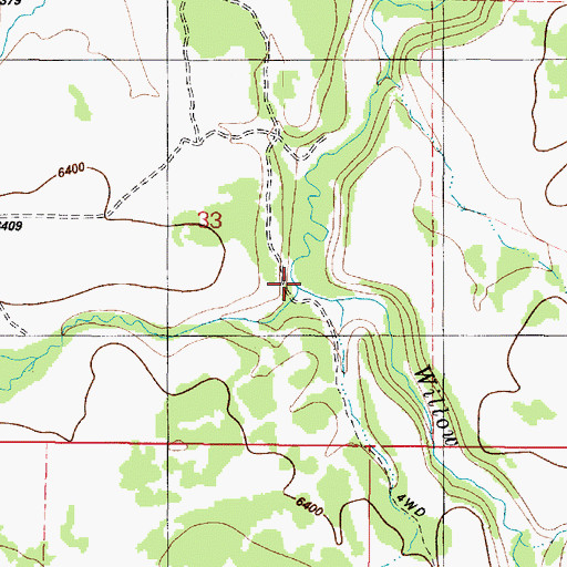 Topographic Map of Seventy Creek, ID