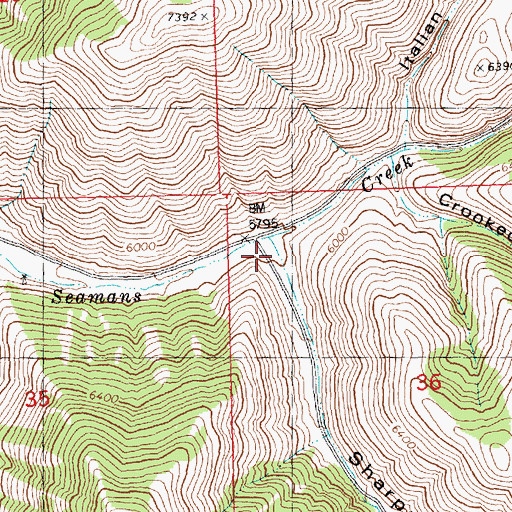 Topographic Map of Sharps Canyon, ID