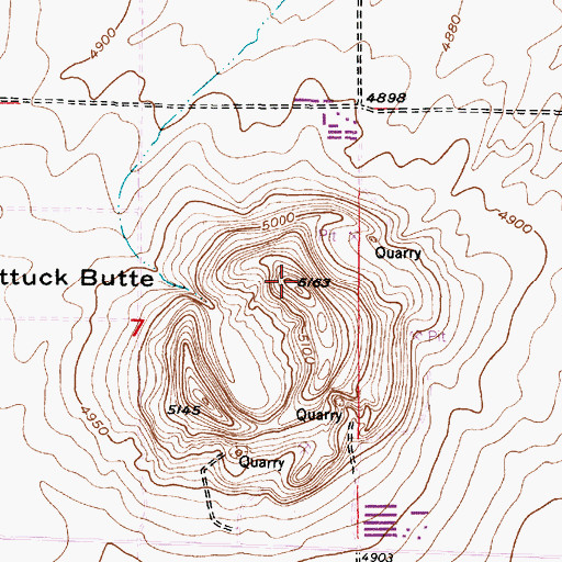 Topographic Map of Shattuck Butte, ID