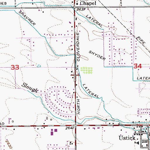 Topographic Map of Shavrer Lateral, ID