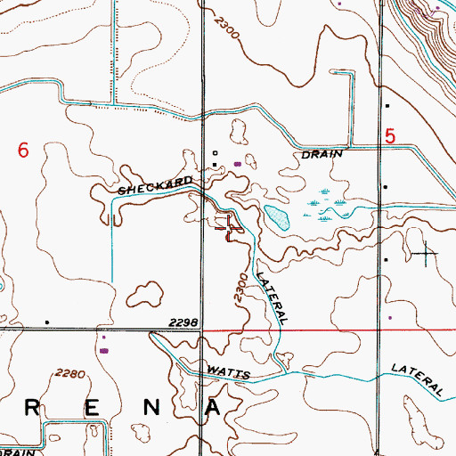 Topographic Map of Sheckard Lateral, ID