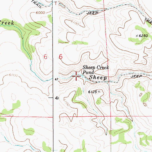 Topographic Map of Sheep Creek Pond, ID