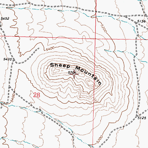 Topographic Map of Sheep Mountain, ID
