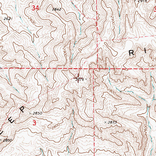 Topographic Map of Sheep Ridge, ID