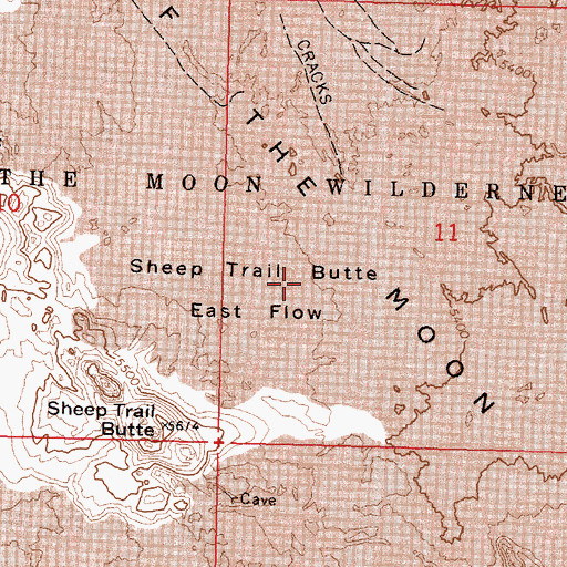 Topographic Map of Sheep Trail Butte East Flow, ID