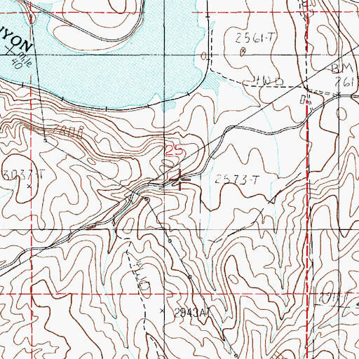 Topographic Map of Shellrock Canyon, ID