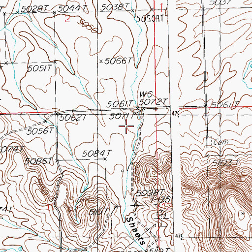 Topographic Map of Shoots Gulch, ID