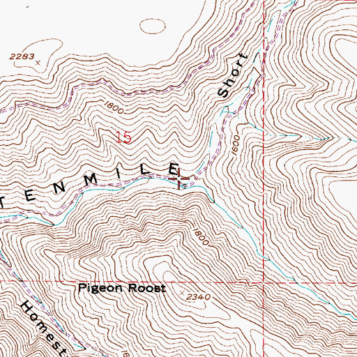 Topographic Map of Short Canyon, ID