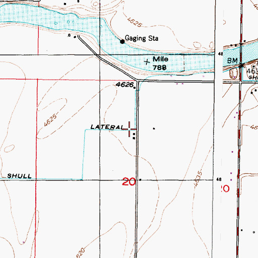 Topographic Map of Shull Lateral, ID