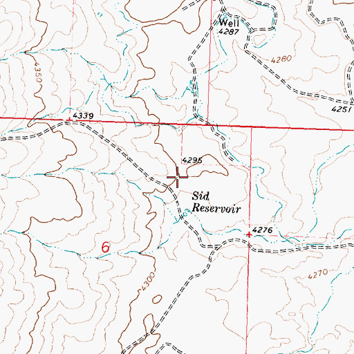 Topographic Map of Sid Reservoir, ID