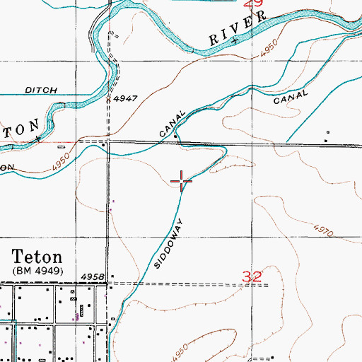Topographic Map of Siddoway Canal, ID