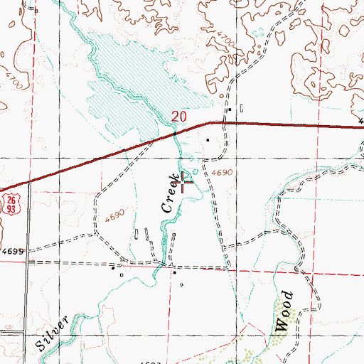 Topographic Map of Silver Creek, ID
