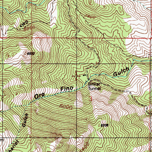 Topographic Map of Sinker Tunnel, ID