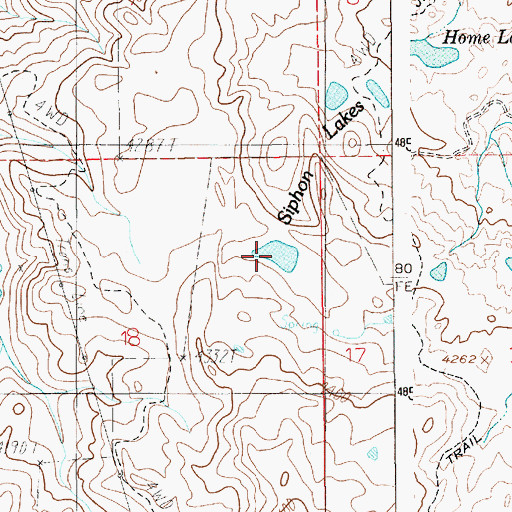 Topographic Map of Siphon Lakes, ID