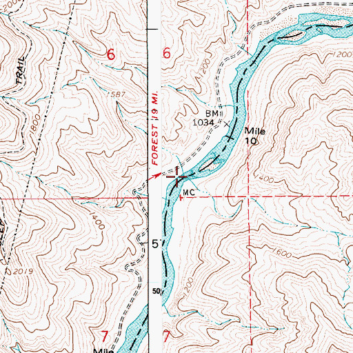 Topographic Map of Skeleton Creek, ID