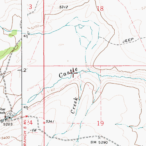 Topographic Map of Skunk Creek, ID