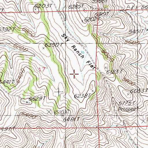 Topographic Map of Sky Ranch Flat, ID
