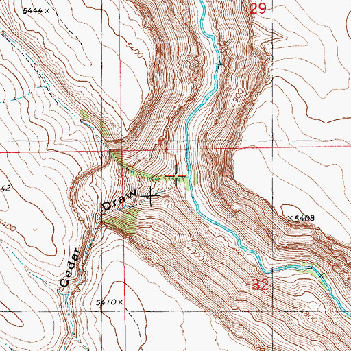 Topographic Map of Slaughterhouse Creek, ID