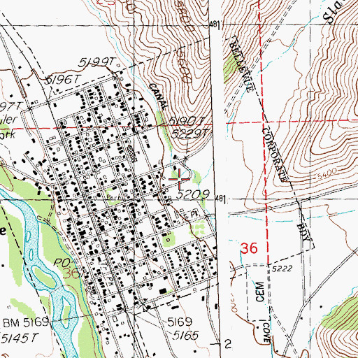 Topographic Map of Slaughterhouse Creek, ID