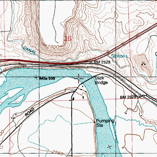 Topographic Map of Slick Bridge, ID