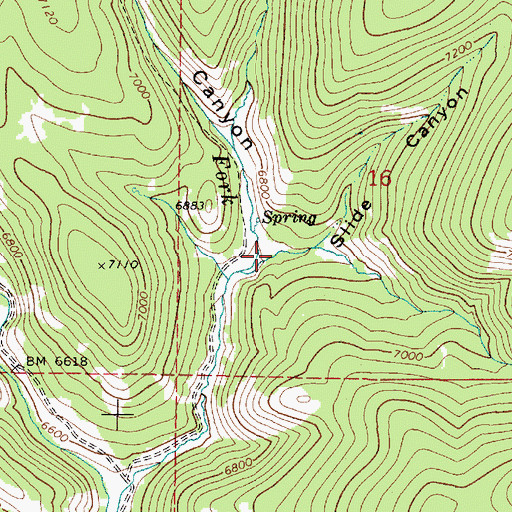 Topographic Map of Slide Canyon, ID