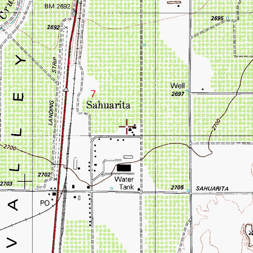 Topographic Map of Sahuarita Elementary School, AZ