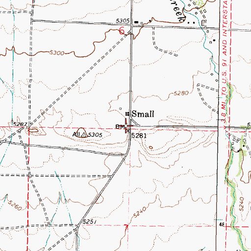 Topographic Map of Small, ID