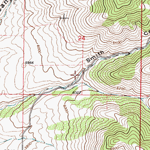 Topographic Map of Smith Canyon, ID