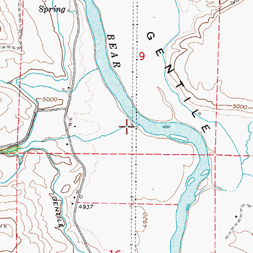 Topographic Map of Smith Creek, ID