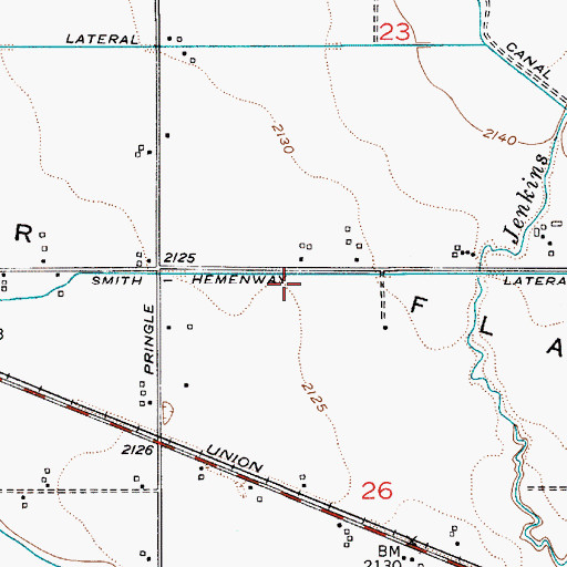 Topographic Map of Smith-Hemenway Lateral, ID