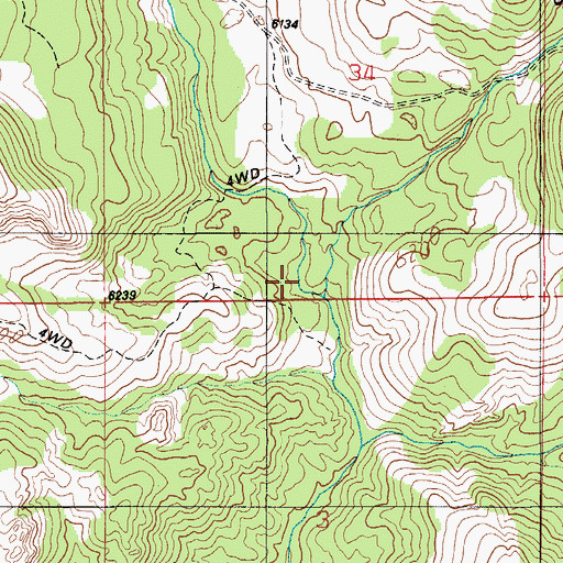 Topographic Map of Snow Creek, ID