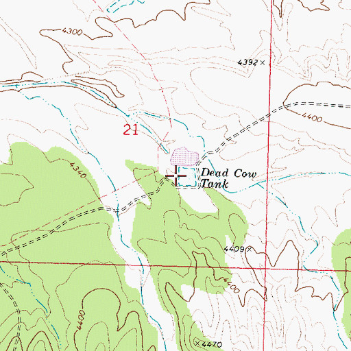 Topographic Map of Dead Cow Tank, AZ