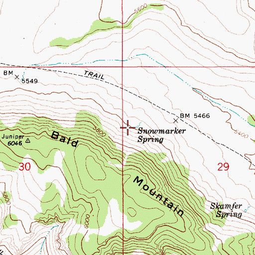 Topographic Map of Snowmaker Spring, ID