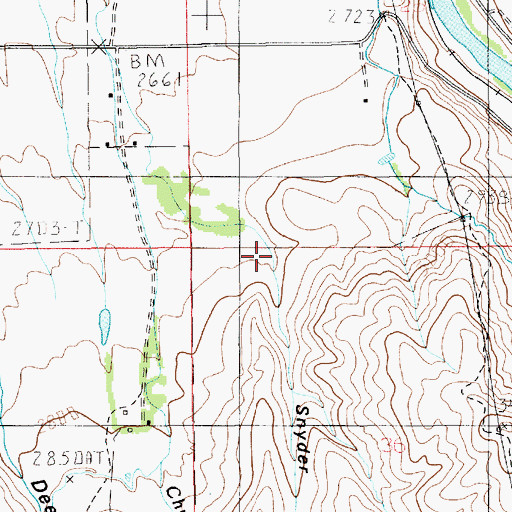 Topographic Map of Snyder Canyon, ID