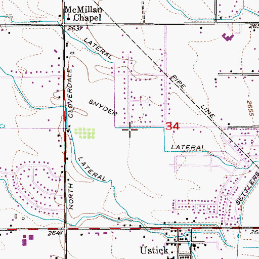Topographic Map of Snyder Lateral, ID