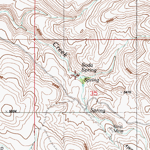 Topographic Map of Soda Spring, ID