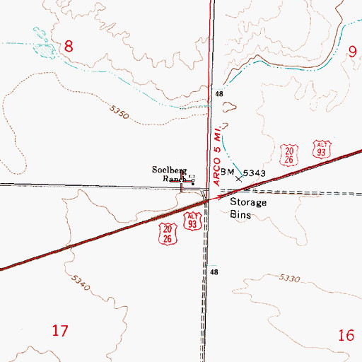Topographic Map of Soelberg Ranch, ID