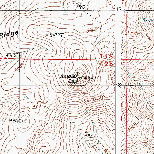 Topographic Map of Soldier Cap, ID
