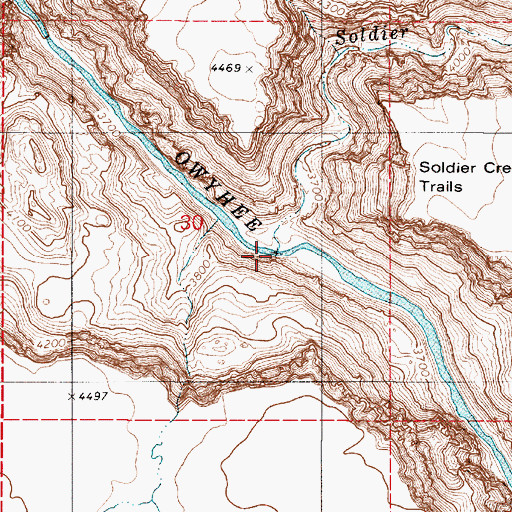 Topographic Map of Soldier Creek, OR