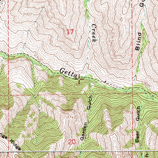 Topographic Map of Soldiers Home Creek, ID