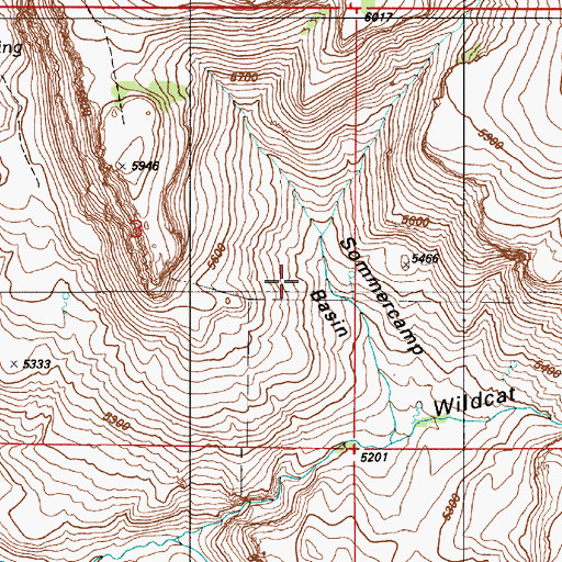 Topographic Map of Sommercamp Basin, ID