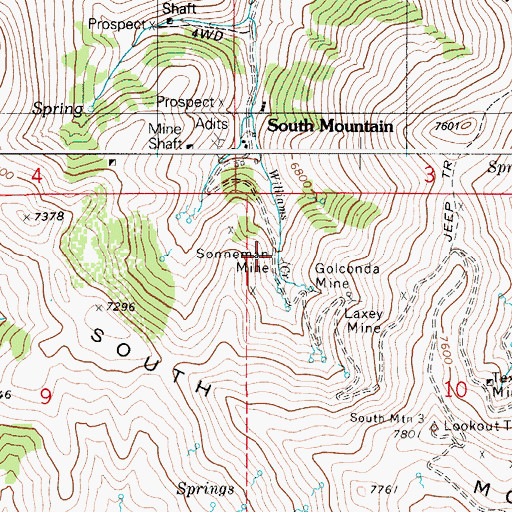 Topographic Map of Sonneman Mine, ID
