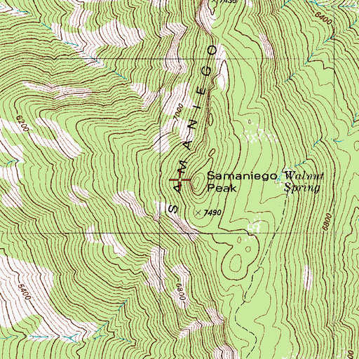 Topographic Map of Samaniego Peak, AZ