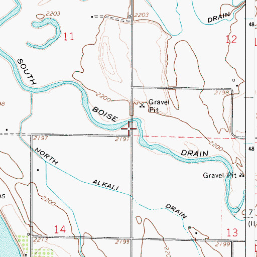 Topographic Map of South Boise Drain, ID