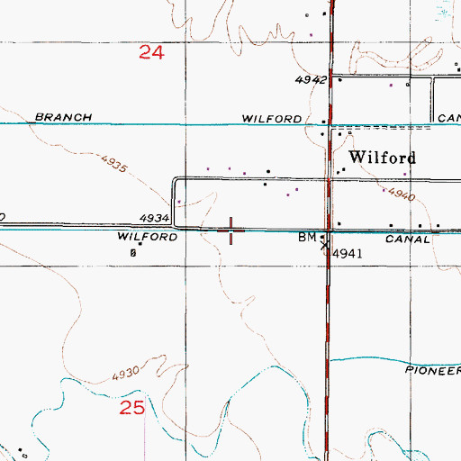 Topographic Map of South Branch Wilford Canal, ID