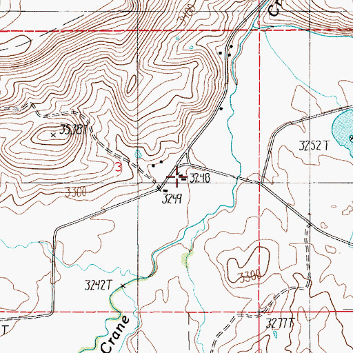 Topographic Map of South Crane School, ID