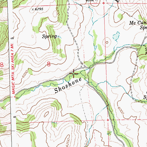 Topographic Map of South Fork Shoshone Creek, ID
