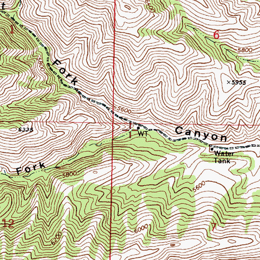 Topographic Map of South Fork West Fork Canyon, ID
