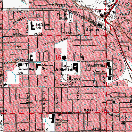 Topographic Map of South Junior High School, ID